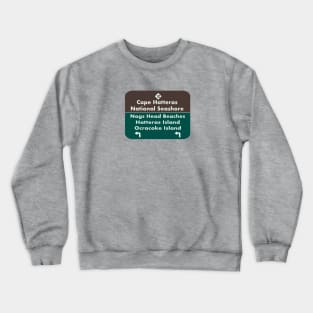 Cape Hatteras Road Sign Crewneck Sweatshirt